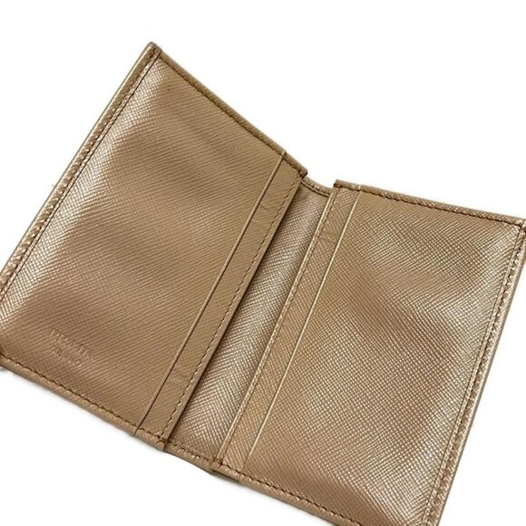 PRADA - Beige Leather Business Card Holder 114-072125 - Picture 3 of 4